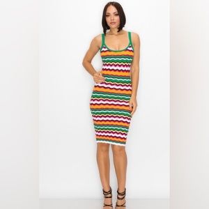 Codigo Striped Multicolor Knitted Dress